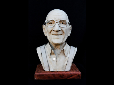 Clay portrait of Eugene Cuneo